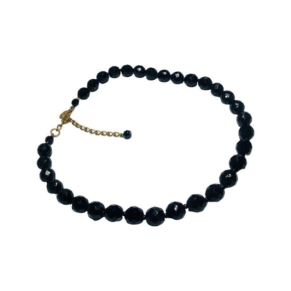 Vintage Kenneth J Lane Black Icy Glass Beaded Necklace 20” Czech Republic Formal - Picture 4 of 16